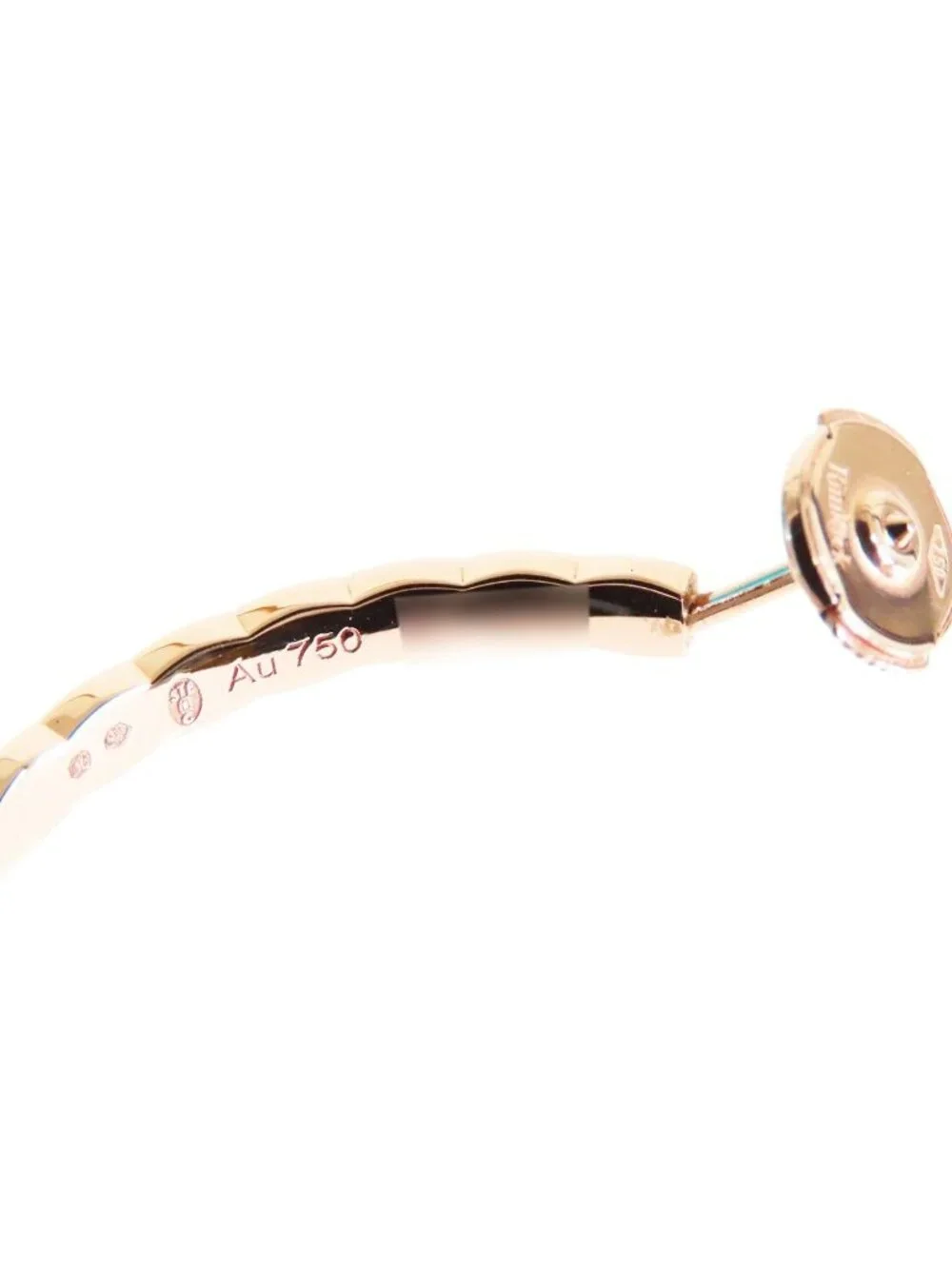 Chanel Coco Crush Collection Hoop Earrings Beige Gold